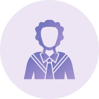 Magistrate avatar icon, flat vector illustration