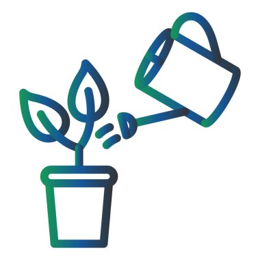 watering can with a plant