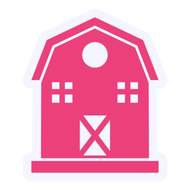 vector illustration of modern barn  icon