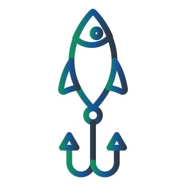 Balıkçılık simgesinin vektör illüstrasyonu