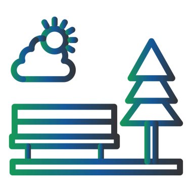 Peyzaj simgesinin vektör illüstrasyonu