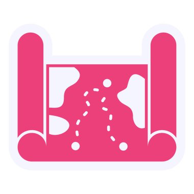 web icon, simple illustration of Map location and navigation