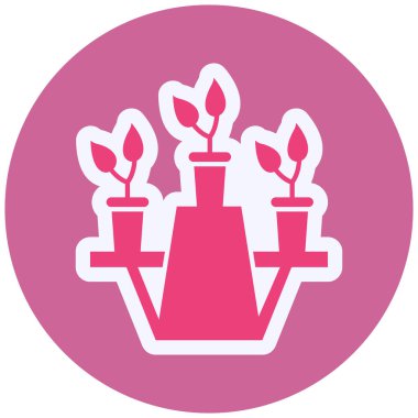 simple web icon,  illustration of few Plants glowing 