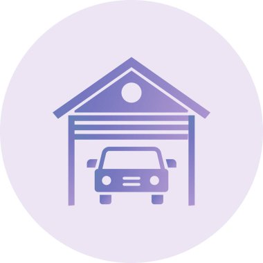 Garaj Vektörü Şekil Simgesi Tasarımı 