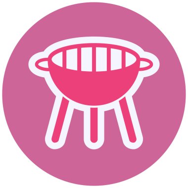 Barbekü. Web simgesi basit illüstrasyon