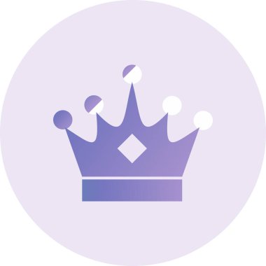 Crown düz simgesi, vektör illüstrasyonu