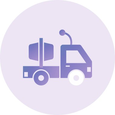 Oyuncak Kamyonu Vektör Kabartma Simgesi Tasarımı 