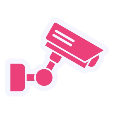 Güvenlik kamerası ikon vektörü. İnce çizgi işareti. izole edilmiş sınır sembolü çizimi