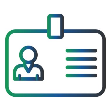 Kimlik kartı simgesi, vektör illüstrasyonu