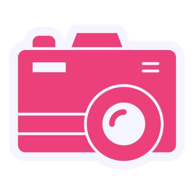 Fotoğraf Kamerası Vektör Kabartma Simgesi Tasarımı 