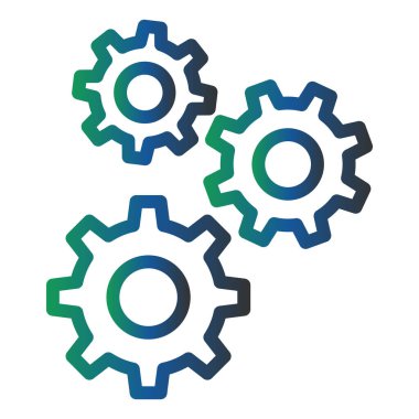 Cogwheel Vektör Kabartma Simgesi Tasarımı