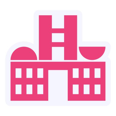 Bina. Web simgesi basit illüstrasyon