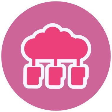  Cloud Computing and network colored vector icon
