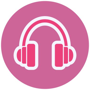 Color vector headphones icon illustration
