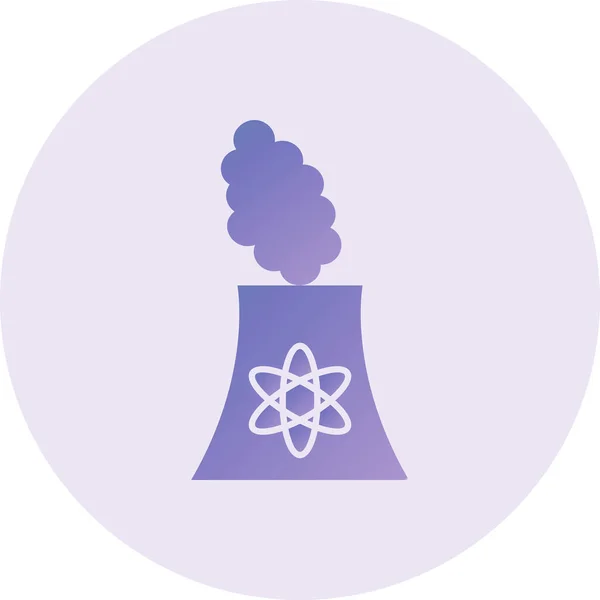 Nuclear Plant Simple Web Icon Illustration Factory — ストックベクタ