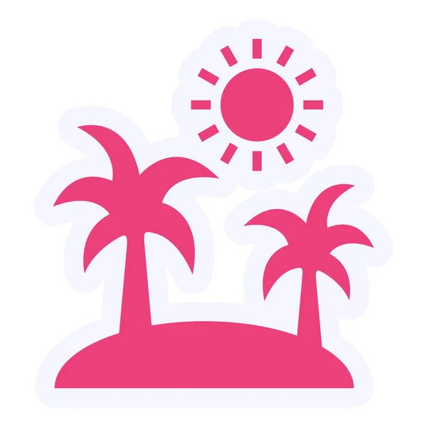 Summer Beach Island Vector Flat Icon — Stockvektor