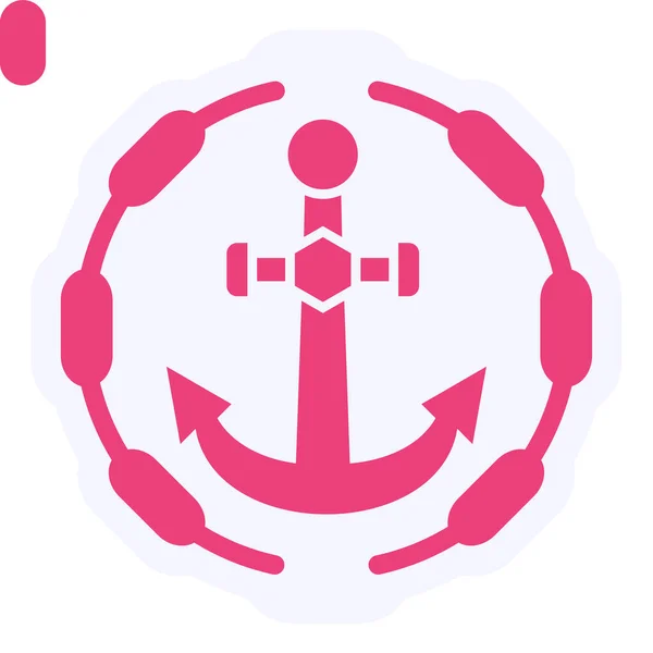 Ship Chain Web Icon Simple Design — Stockvektor