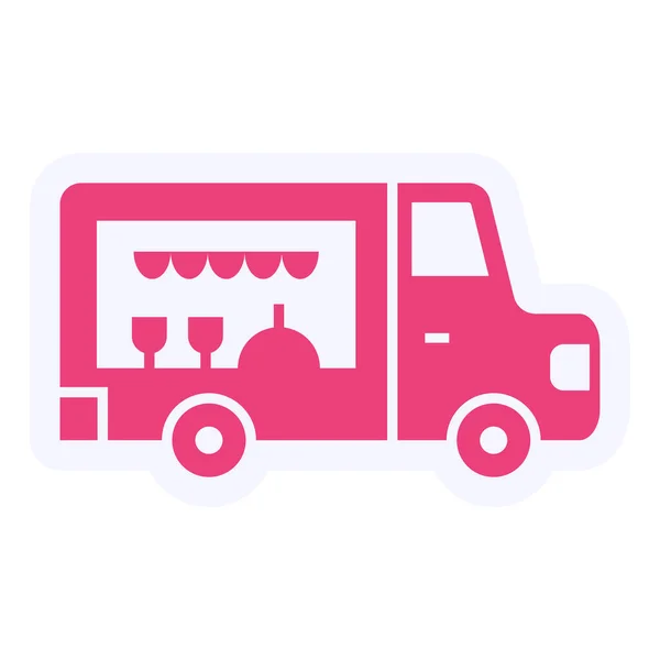 Delivery Van Simple Design Food Truck — Stock Vector