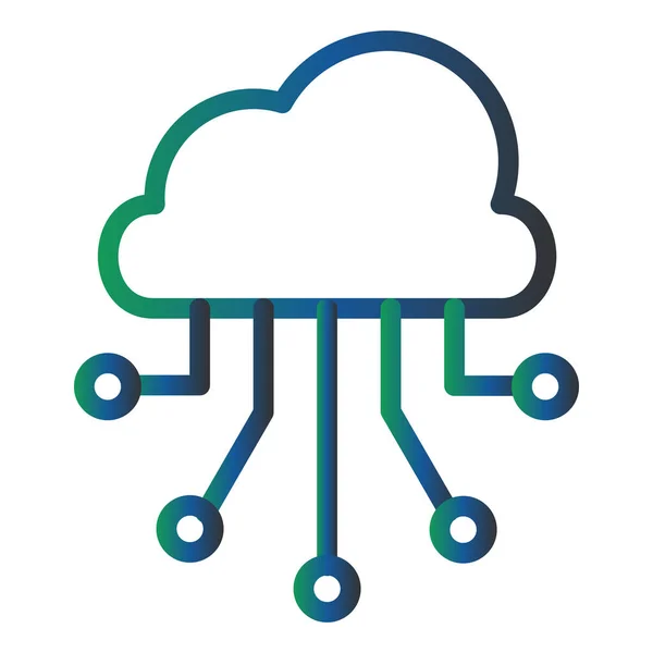 Cloud Computing Icône Plate — Image vectorielle