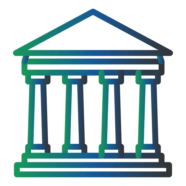 Parthenon Building Icon Vector Illustration — Vetor de Stock