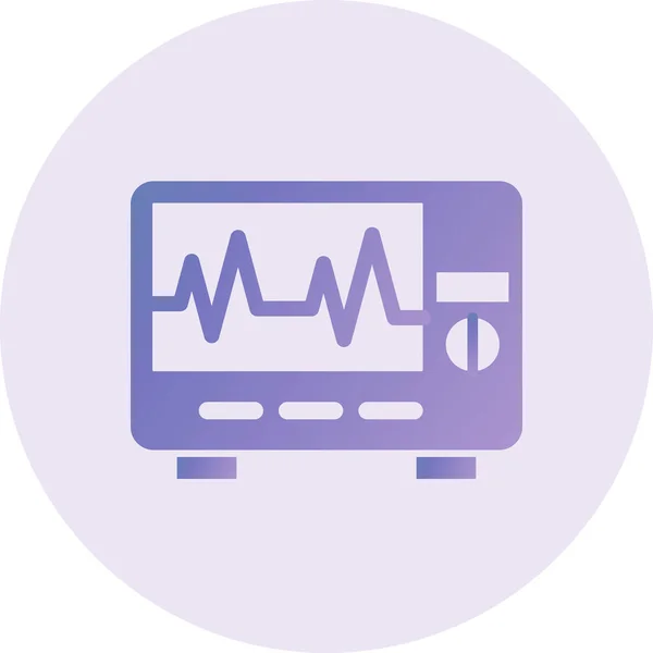 Καρδιακό Web Εικονίδιο Απλή Απεικόνιση Ηλεκτροκαρδιογράφημα — Διανυσματικό Αρχείο
