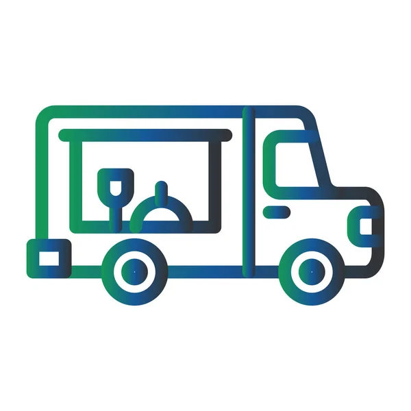 Delivery Van Simple Design Food Truck — Stockvektor