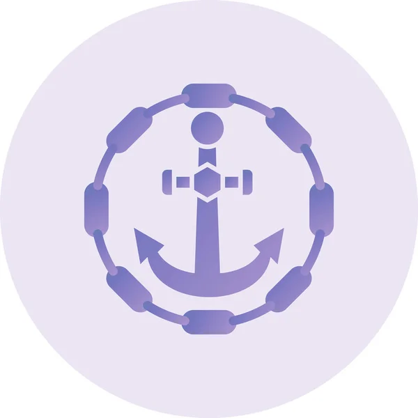 Ship Chain Web Icon Simple Design — Stockvektor