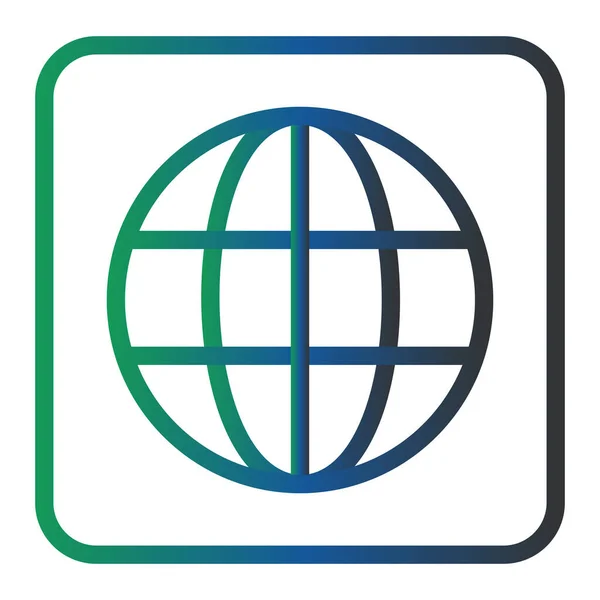 Ikona Mapy Świata Przycisk Internetowy Białym Tle — Wektor stockowy