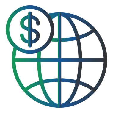 Dünya ekonomisi ikonunun vektör illüstrasyonu