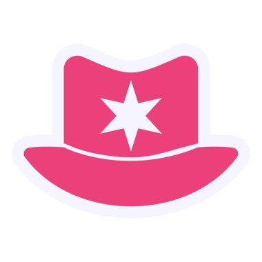 Sheriff Hat flat icon, vector illustration
