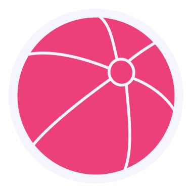 Plaj topu simgesi, vektör illüstrasyon