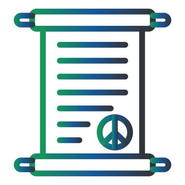 Peace flat icon isolated on color background, vector illustration