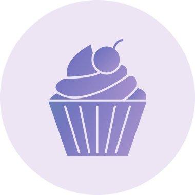 Cup Cake modern ikon vektör çizimi