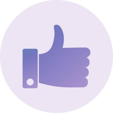 Baş parmağın yukarı simgesinin vektör illüstrasyonu