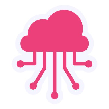  Cloud Computing and network colored vector icon