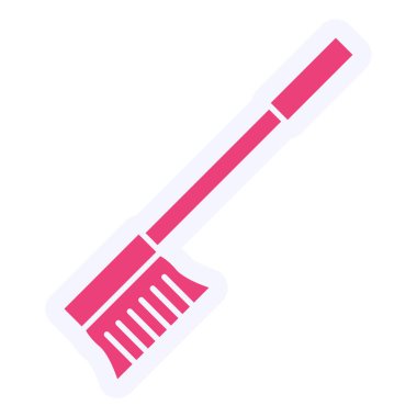 Temizlik Fırçası Vektörü Kabartma Simgesi Tasarımı 