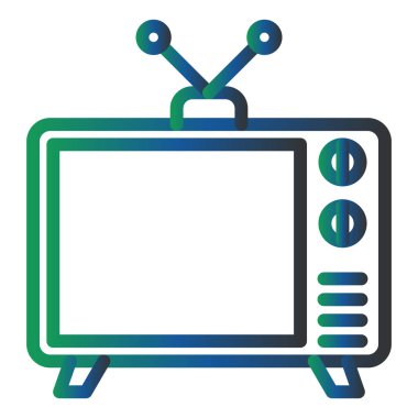 Televizyon simgesinin vektör illüstrasyonu
