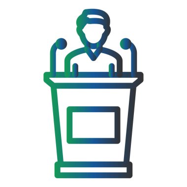 Konuşmacı. Web simgesi basit illüstrasyon