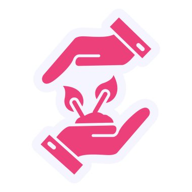 hand holding a sprout flat icon. Eco Friendly