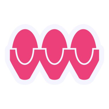 Yumurta Kutusu Vektör Kabartma Simgesi Tasarımı 