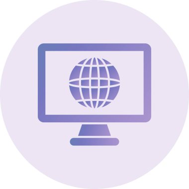 Worldwide vector lcd icon illustration