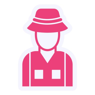 man in a suit icon, hat, vector