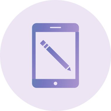 Grafik Tablet Vektör Kabartma Simgesi Tasarımı