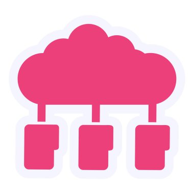  Cloud Computing and network colored vector icon