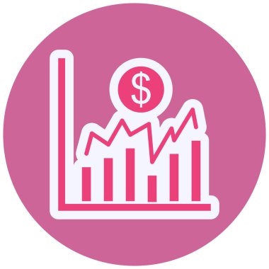 finansal grafik düz vektör simgesi