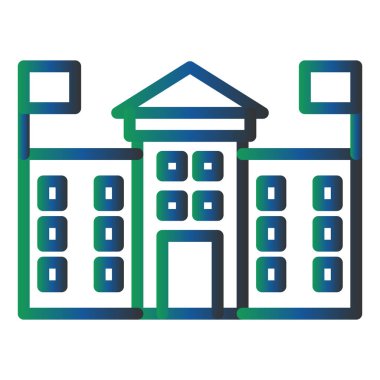 Bina. Web simgesi basit illüstrasyon