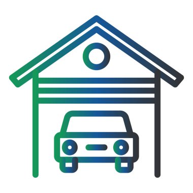 Garaj Vektörü Şekil Simgesi Tasarımı 