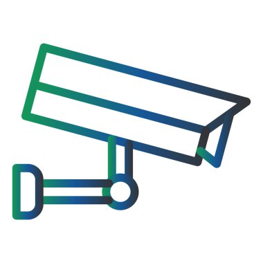 Güvenlik kamerası ikon vektörü. İnce çizgi işareti. izole edilmiş sınır sembolü çizimi