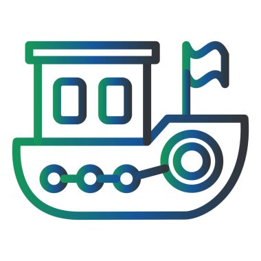 Tekne simgesinin vektör illüstrasyonu