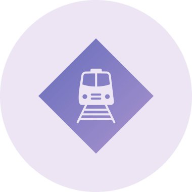 Bir tren simgesinin vektör illüstrasyonu